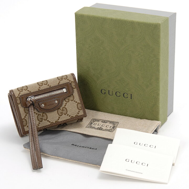 楽天市場】GUCCI グッチ BALENCIAGA バレンシアガ コラボ 三つ折り財布  