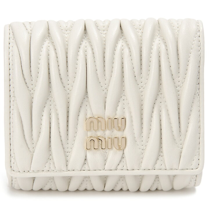 楽天市場】MIU MIU ミュウミュウ 三つ折り財布 レディース ホワイト  