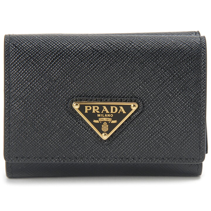 楽天市場】PRADA プラダ 三つ折り財布 レディース ブラック 1MH042 QHH  