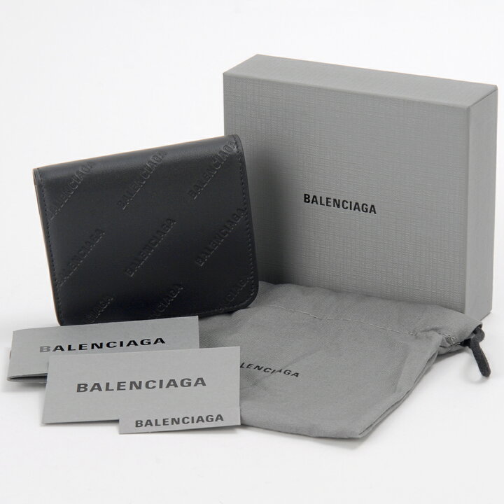 楽天市場】BALENCIAGA バレンシアガ 二つ折り財布 ブラック レディース  