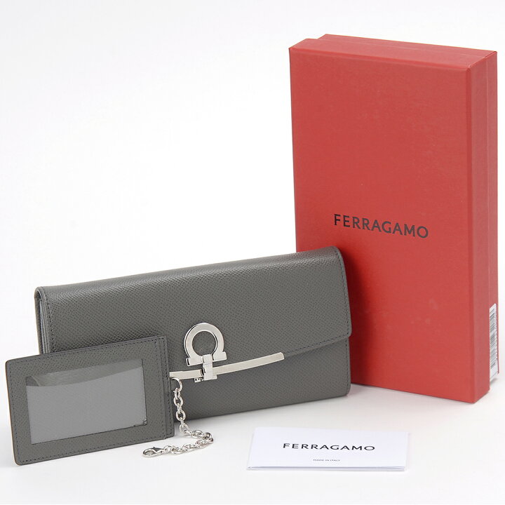 楽天市場】Ferragamo フェラガモ 長財布 レディース グレー 22 D150 