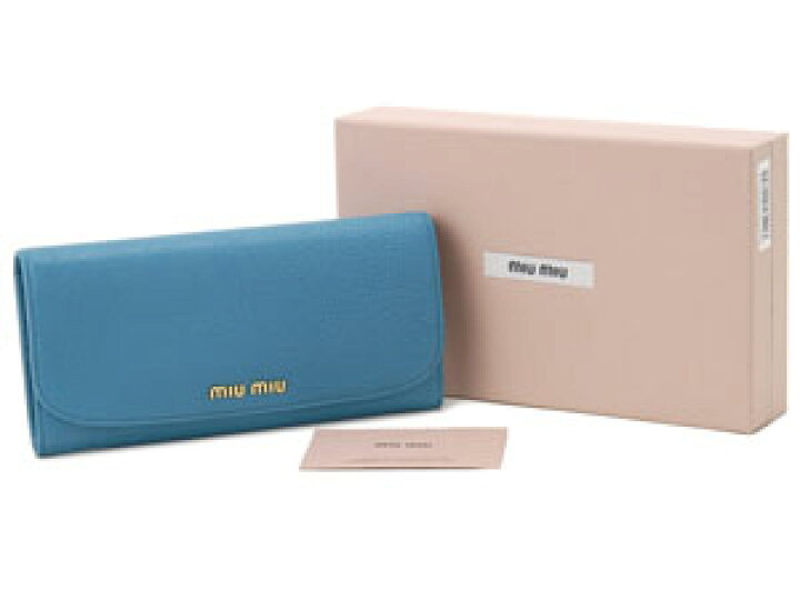 ミュウミュウ Miu Miu 長財布 5M1109-034-F0136 マドラス ターコイズブルー 新品 | s-select
