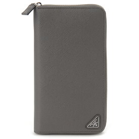 PRADA プラダ ラウンドファスナー長財布 メンズ グレー 2ML188 QHH F0170