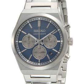楽天スーパーセール期間P5倍 SEIKO セイコー メンズ SSB453P1 クロノグラフ メタリックブルー 海外モデル