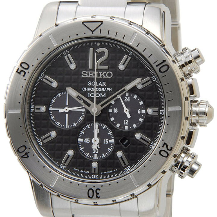 楽天市場】セイコー SEIKO ソーラー クロノグラフ 腕時計 SSC223P1  