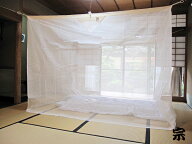 伝統と夢をつむぐ蚊帳　大和(奈良)の特産　国産蚊帳　綿　3帖用(3畳用)　生成り　【日本製】【節電　対策…