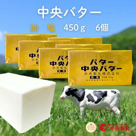 中央製乳 有塩バター 450g×6個 国産 豊橋 中央バター ポンド 加塩 業務用