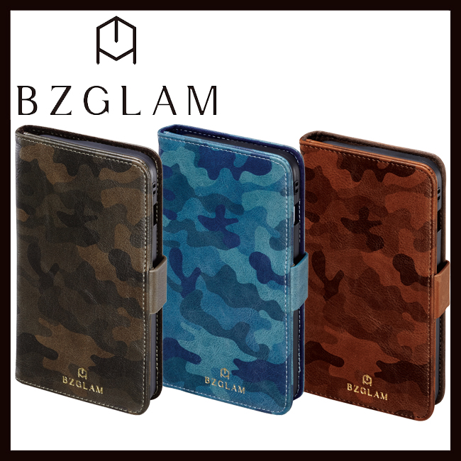 オンもオフもこなれ感のあるカモフラカードホルダーが便利カードポケット3箇所ビジネスシーン、プライベートでもどんなファッションにもマッチ。 iPhone6sPlus、iPhone6Plus（5.5インチ） ケース 手帳型カバー BZGLAM ビズグラム カモフラージュ ダイアリーカバー グリーン ブルー ブラウン i6PS-BZ01 i6PS-BZ02 i6PS-BZ03 サンクレスト