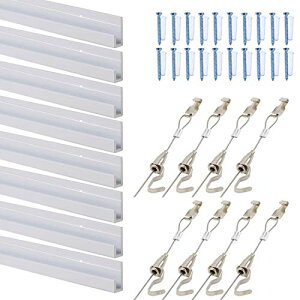 サイズ:L型 4m L型 ピクチャーレールセット 2.0m-4.0m ピクチャーレール * ステンレス鋼 ワイヤー 壁面用 展示用 額縁 絵画 クリックレール/ホワイト(L型 4m)