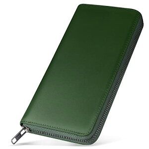 色:Green ecoofee 財布 メンズ 長財布 栃木レザー 一流の革職人が作る 本革 大容量 スキミング防止 YKK製 ラウンドファスナー 男性 ウォレット 小銭入れ 紳士用 牛革 さいふ (Green)