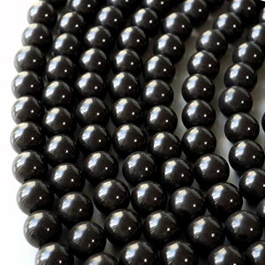 サイズ:6mm 黒色 北投石 一連 ビーズ 6mm 40cm 台湾産 マイナスイオン測定済み ラジウム ブラック ホクトライト