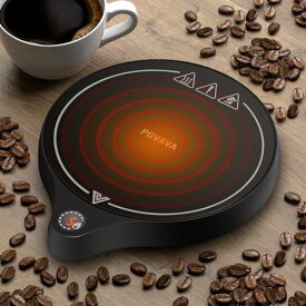 色：ブラック PGVAVA カップウォーマー コーヒー保温コースター マグ マグカップウォーマー オフィス用コーヒーウォーマー、コーヒーカップウォーマー、コーヒーカップヒーター100度、重力