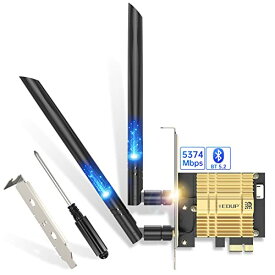 色：EP-9651GS EDUP WiFi 6E PCIE無線LANカード Intel AX210 6GHz/5GHz/2.4GHz Bluetooth5.2、802.11ax超低遅延/160MHz/MU-MiMo/ヒートシンク付き、Windows10/11 64bit対応