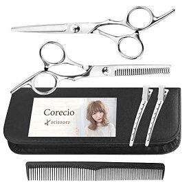 Corecio 散髪 はさみ セット ステンレス製 調整してお届け セルフ ヘア カット ハサミ すきバサミ キッズ 髪 美容 理容