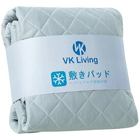 色：グレー サイズ：セミダブル VK Living 敷きパッド 夏用 セミダブル リバーシブル 冷感 しきぱっと ひんやり シーツ オールシーズンで使える 吸湿速乾 洗える ベッドパッド 防ダニ 抗菌防