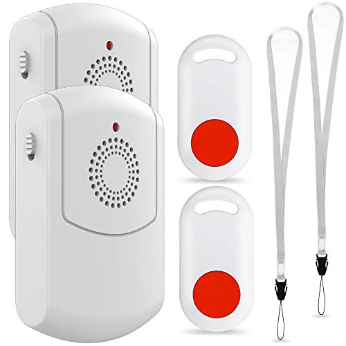色：2 Receiver + 2Call Button 家庭/高齢者/患者用介護者ポケットベル呼出しワイヤレスボタン 52種類のメロディー 2 種類のバイブレーション付きポータブルレシーバー *2 緊急発信器