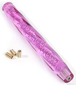 色:パープル ライフパレット 汎用 クリスタルシフトノブ バブル 八角 ツイスト 400mm 気泡入り アダプター 3種付き (パープル)