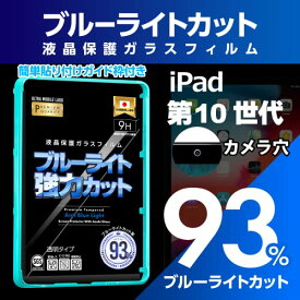 サイズ：iPad 第10 ブルーライト93％カット 旭ガラス iPad 第10世代 インチ ブルーライトカット 液晶保護フィルム ガラスフィルム 保護フィルム アイパッド