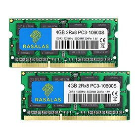 サイズ：DDR3 10600S PC3-10600 DDR3 1333MHz ノートPC用 メモリ4GB*2枚 CL9 204Pin Non-ECC SO-DIMM RAM