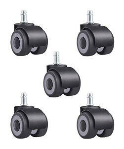 色:取り付直径10mm キャスター 5個セット 差込式 TPR ゴム 自在 静音 OAチェア用 ウレタンキャスター オフィスチェアー交換 イス用パーツ 取り替え 傷つけにくい 2インチ 50mm 適応穴直径: