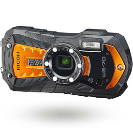 色：WG-70 オレンジ RICOH WG-70 オレンジ リコー本格防水デジタルカメラ 14m防水 (連続2時間) 1.6m耐衝撃 防塵 -10耐寒 アウトドアで活躍するタフネスボディ CALSモード搭載で 現場記録など幅広いビ