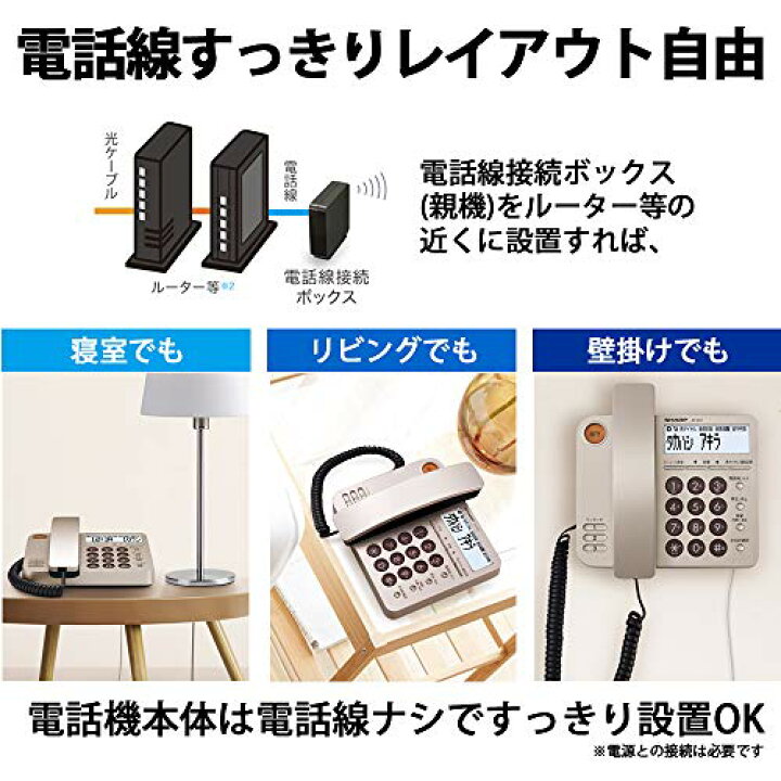 楽天市場】色：ゴールド シャープ 電話機 コードレス デザインモデル 