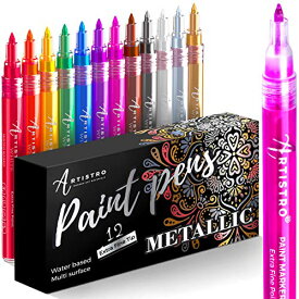 色：メタリック Metallic Paint Pens メタリック ペイントペン ロックペインティング 石 小石 セラミック ガラス 木 布 生地 スクラップブック フォトアルバム カードストック アクリル ペイント