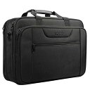 色：ブラック-a KROSER PCバッグ 18.5インチPC収納カバン 18インチパソコンバッグ ビジネスバッグ マチ拡張可能パソコンバッグ ノートパソコンバッグ ショルダーバッグ ビジネスPCケース 収納力
