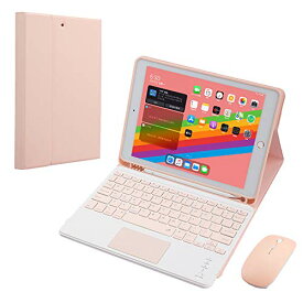 色：ピンク（マウスは付属） サイズ：iPad 10.2（2019/2020） 人気 2020新型 iPad 10.2キーボードケース 第7世代 第8世代 ペンシルホルダー付き 脱着式 Bluetooth キーボード タッチパッド搭載 可愛い