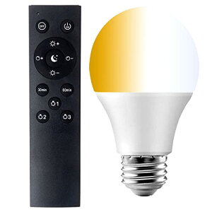 色:リモコン付き E26口金1個セット 12W LED電球 100W形相当 調光 調色 リモコン付き 電球色、昼光色、昼白色 E26口金 12W ,1000LM, 2.4GHz無線式遠隔操作,30分/60分お休みタイマー 常夜灯 光色切り