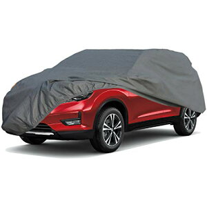色:シルバー サイズ:485*190*152CM カーカバー SUV対応 自動車 ボディーカバー 裏起毛 4層構造,車カバー 不織布 台風 防水防雪防塵防雪紫外線 四季対応 (485*185*152CM, グレー)