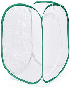 色:E 大 緑辺 ホワイト網 90*60*60 SATiNU 昆虫飼育箱 植物ケージ 標本箱 折り畳み虫かご 昆虫ケージ ポップアップハウジング 通気性 ネット 3色 (E 大 緑辺 ホワイト網 90*60*60)