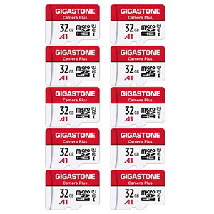 Gigastone }CNSDJ[h 32GB Camera Plus tHD 10Pack 10Zbg [J[h 90MB/s  Full HD Micro SDHC U1 C10 2 SDA_v^t 2 ~j[P[Xt