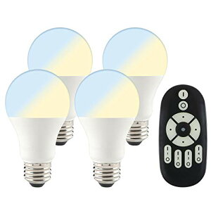 共同照明 4個セット LED電球 40W形相当 E26 調光 調色 リモコン付き GT-B-6WT2-4B-Y 広配光 電球色 昼白色 昼光色 2.4GHz無線式 リモコン操作 一般電球 広配光タイプ 省エネ