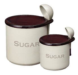 イシガキ産業 シュガーポット スプーン付 ホワイト 大 小セット 砂糖が固まりにくい