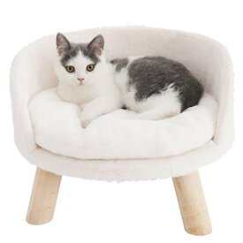 サイズ：Φ60cm(10kg以下犬用) bingopaw 猫 ソファーベッド 洗える 10kg かわいい おしゃれ 椅子型 ペットベッド 小型犬 耐噛み おもしろ ペットソファー 足付き うさぎ ふわふわ もこもこ 冬/夏 通