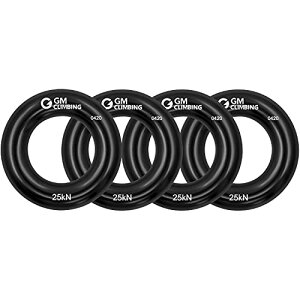 色:Sサイズ ブラック サイズ:4個入り GM CLIMBING 25kN アルミニウム ラッペルリング クライミング フリクションセーバー ノット ヒッチリング