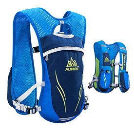 色：5.5L - ブルー Azarxis ハイドレーションバッグ ランニングバッグパック トレイルリュック 5.5L 軽量 防水 通気 サイクリング マラソン 登山 水分補給