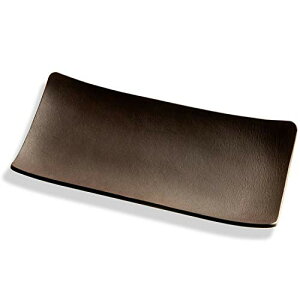 atelierCODEL レザー トレー トレイ 小物入れ アクセサリートレイ キャッシュトレイ(ダークブラウン(長方形))