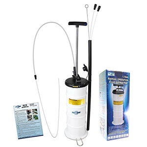 良匠 6.5L 手動式オイルチェンジャー 3.5x4.5極細ホース付 (ホース4本・防塵カバー・ホース収納) オイル交換 エンジンオイル ATF