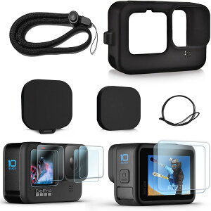FFGoPro Hero9 Blacko[P[X + XN[veN^[ GoPro HERO 9 BLACK p VRo[nEWO * 2Zbg(6) KXیJo[ubNA\tgo[X[uP[W^Cv
