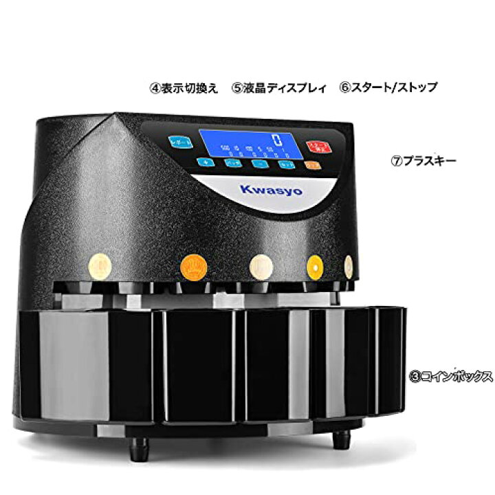 楽天市場】Kwasyo 【最新モデル】高速コイン計数機 270枚/分 自動計算 