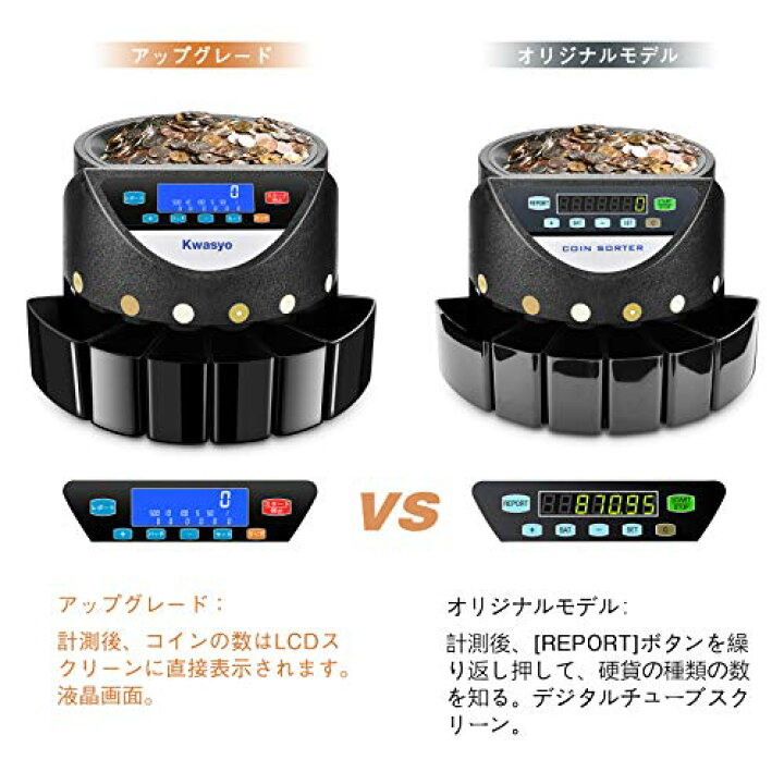 楽天市場】Kwasyo 【最新モデル】高速コイン計数機 270枚/分 自動計算 