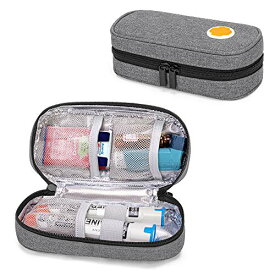 色：グレー CURMIO エピペンケース バッグのみ 2つのエピペン、Auvi-Q、バイアル、点鼻スプレー 携帯用 家庭 旅行
