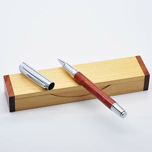 色：カリン材 LACHIEVA LUX 木製高級筆記具 天然木カリン、ドイツ製のペン先 水性ボールペンギフトセット