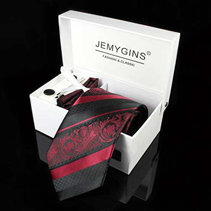 楽天市場】色：ワインレッド JEMYGINS 高級 ネクタイ ストライプ ピン 