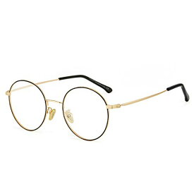 色：(01)-8090金茶色 Cyxus（シクサズ）青色光カットメガネ（透明レンズ）PCメガネ 輻射防止 ファッション眼鏡 ステンレス お洒落 男女兼用