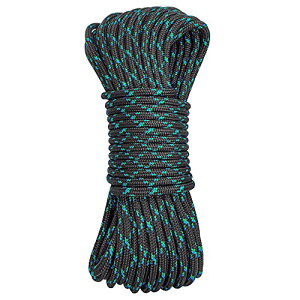 色:ブラック サイズ:15Mカット GM CLIMBING 19kN / 1900kg ダブルブレード 8mm アクセサリーコード 100%ポリエステル素材 CE UIAA認証