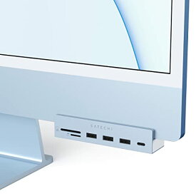 色：ブルー サイズ：2021 iMac Satechi iMac24インチ用 USB-C クランプハブ (ブルー) USB-C データポート, 3xUSB-A 3.0, Micro/SDカードリーダー (2021 iMac対応)