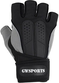 色：ブラック サイズ：XL GW SPORTS ウェイトリフティング トレーニング ジム グローブ リストラップ付 グリップ仕様